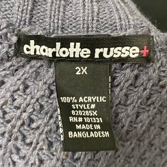 Charlotte Russe | Oversized Knit Open-Shoulder Sweater - Picture 6 of 6